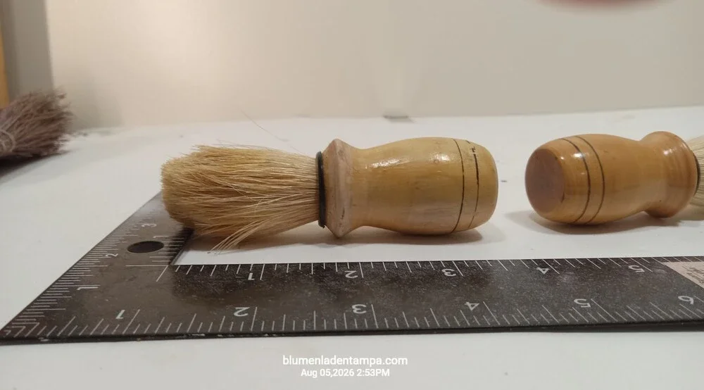 Set of 2 Vintage Wooden Handle Shaving Brushes Boar Bristle 5